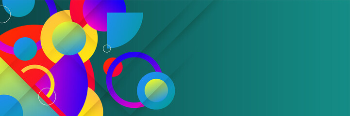 Obraz premium Modern trendy abstract colorful banner background. Design for template, business, poster, web, pattern, wallpaper, presentation, and backdrop