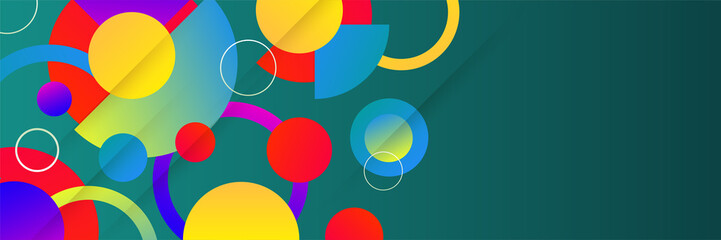 Obraz premium Modern trendy abstract colorful banner background. Design for template, business, poster, web, pattern, wallpaper, presentation, and backdrop