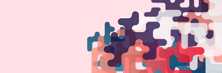 Gradient abstract colorful memphis wide banner design background