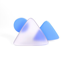 3D icon illustration glassmorphism image presentation blue render
