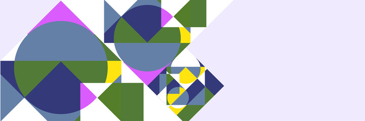 Mozaik abstract colorful memphis wide banner design background