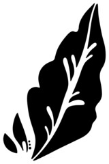 手描きのモノクロのツタ模様単品　ラスター素材