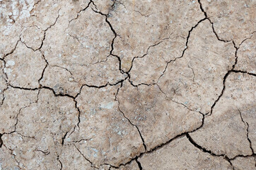 Cracked ground background in the top view for graphic design or wallpaper