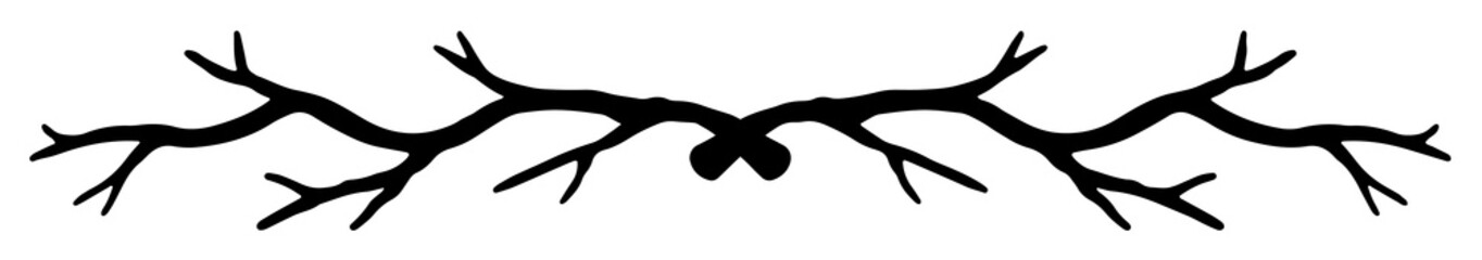 植物や葉っぱのライン線画単品　ラスター素材