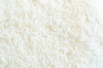 Macro rice texture,White long rice background, uncooked raw cereals, macro closeup