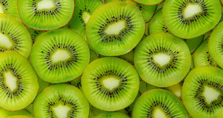 Kiwi Macro,Background of sliced kiwi layered