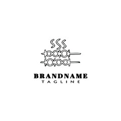 barbecue logo cartoon icon design template black isolated vector