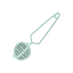 Doodle tea strainer illustration. Vector handle tea strainer. Zero waste.