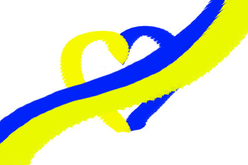 Ukraine flag colored heart illustration