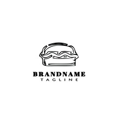 burger cartoon logo icon design template black isolated vector