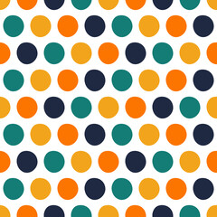 Colorful big dots seamless pattern with white background.
