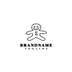 Obraz premium ginger bread logo cartoon icon design template black isolated vector