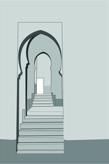 vector mosque windows or doors for additional decoration of the greeting pamphlet of Islam.