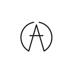 Logo with the initials A. Letter for design. Vector illustration template.