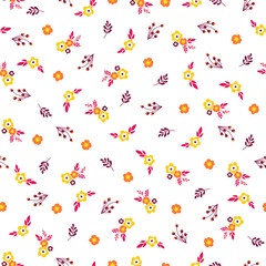 Seamless pattern with colorful flowers.