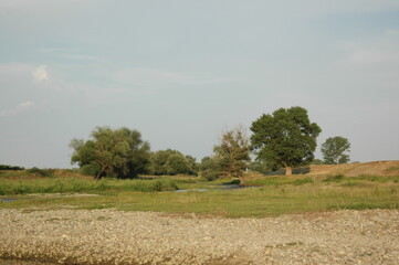 Fototapeta premium Village Landscape by the River