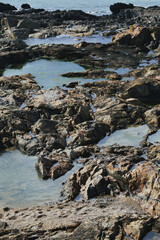 Natural salt water pools in the rocks