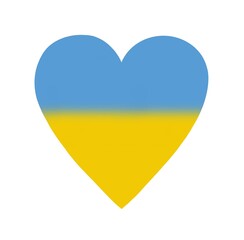 Ukraine flag in the heart. 