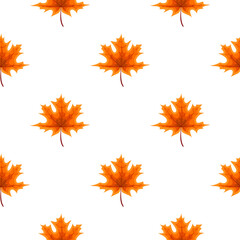 Abstract Illustration Autumn Seamless Pattern Background with Falling Autumn Leaves