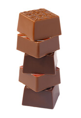 Chocolate sweets on a white background