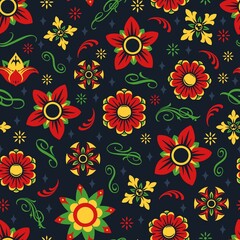 Fototapeta na wymiar Floral decorative colorful seamless pattern