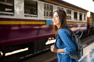 Young Asian Lady Backpacker