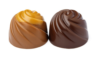 Chocolate sweets on a white background