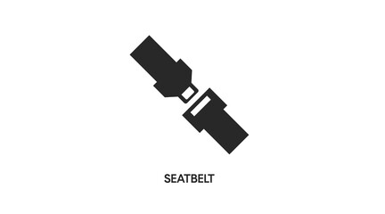 Seatbelt Icon. Vector flat editable illustration ofa seatbelt - obrazy, fototapety, plakaty