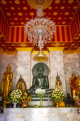 Buddah temple with beautiful views from top of mountain of Patong Phuket Thailand. 