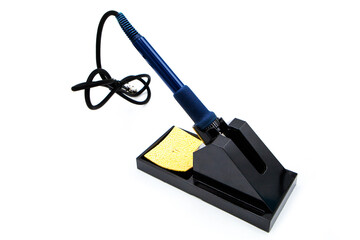 Soldering station isolated on a white background.