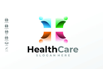 Gradient Health Care Logo Design Template