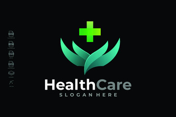 Obraz premium Gradient Health Care Logo Design Template