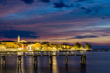 view of the old town in the night