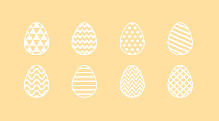 Colourful Easter eggs. Collection of icons. Vector