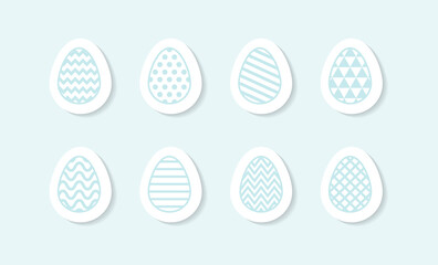 Decorative Easter eggs. Icon set. Vector