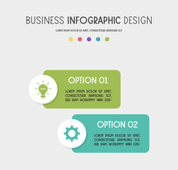 Colourful infographics with business icons. Vector