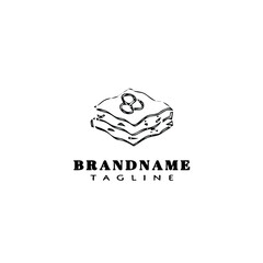 sandwich cartoon logo icon design template black isolated illustration