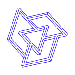 Illusion shapes. 3d geometry objects. Logo. Optical illusion figure. Sacred geometry. Optical art.