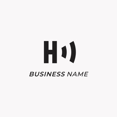 logo design letter H and sound