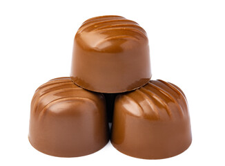 Chocolate sweets on a white background