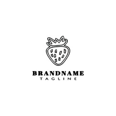strawberry logo cartoon icon design template vector