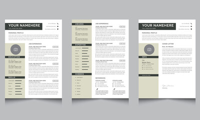 Creative Resume Template with Clean and Professional Resume Layout Set Editable Design