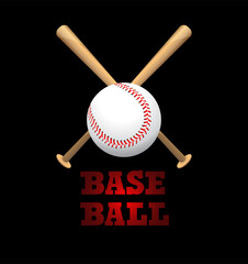 Baseball and Baseball bats on a background, sport game , vector illustration.
