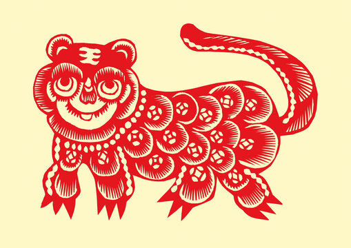 Traditional Paper cut tiger art And craft