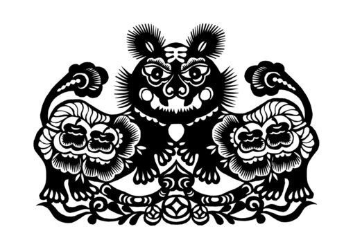 Traditional Paper cut tiger art And craft