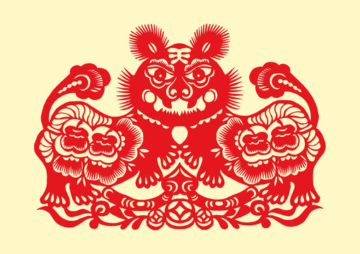 Traditional Paper cut tiger art And craft