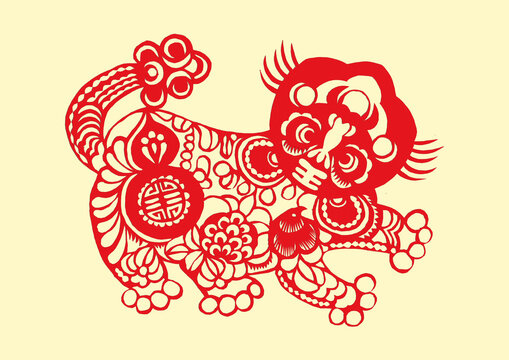 Traditional Paper cut tiger art And craft
