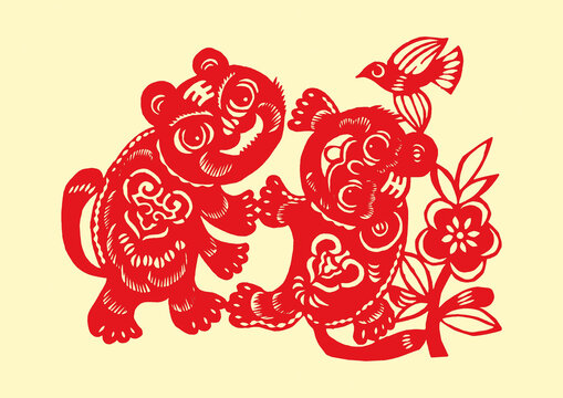 Traditional Paper cut tiger art And craft