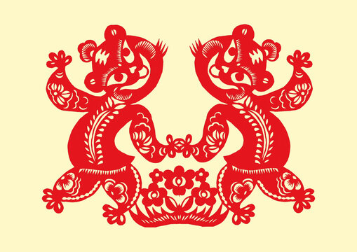 Traditional Paper cut tiger art And craft