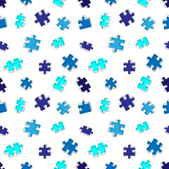 Naklejka premium seamless pattern blue and white puzzle